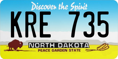 ND license plate KRE735