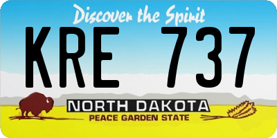 ND license plate KRE737