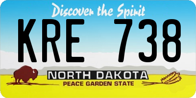 ND license plate KRE738