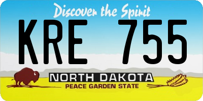ND license plate KRE755
