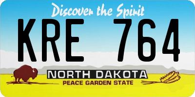 ND license plate KRE764