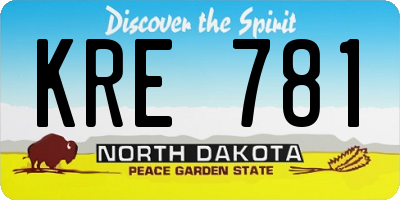 ND license plate KRE781