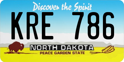 ND license plate KRE786