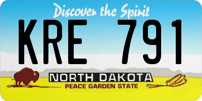 ND license plate KRE791