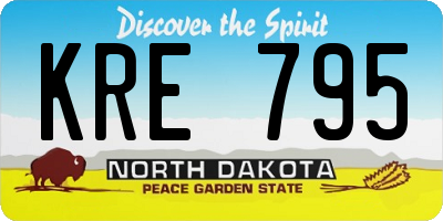 ND license plate KRE795