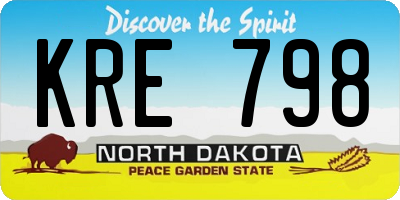 ND license plate KRE798