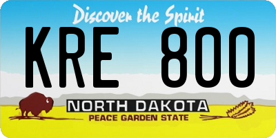 ND license plate KRE800