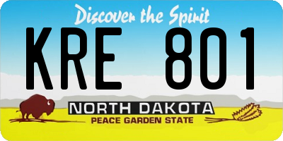 ND license plate KRE801