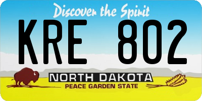 ND license plate KRE802
