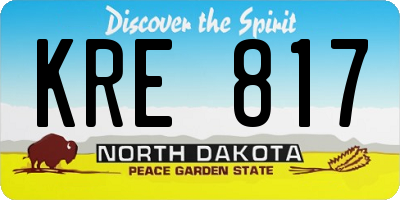 ND license plate KRE817