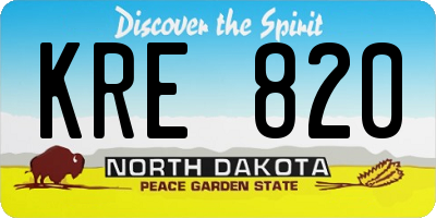 ND license plate KRE820