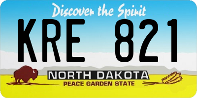 ND license plate KRE821