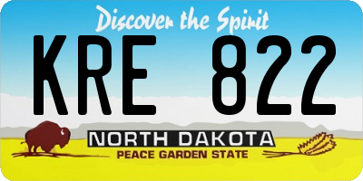 ND license plate KRE822