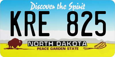 ND license plate KRE825