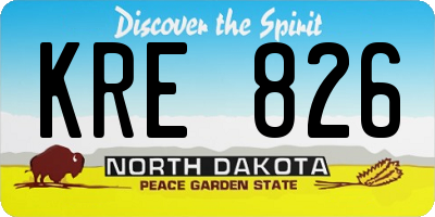ND license plate KRE826