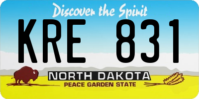 ND license plate KRE831