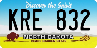 ND license plate KRE832