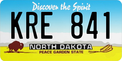 ND license plate KRE841