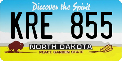 ND license plate KRE855