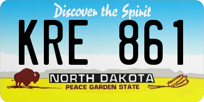 ND license plate KRE861