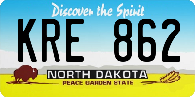 ND license plate KRE862