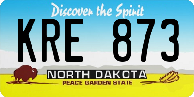 ND license plate KRE873