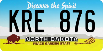 ND license plate KRE876