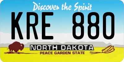 ND license plate KRE880
