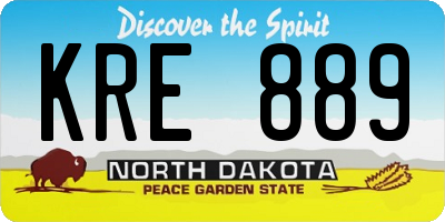 ND license plate KRE889