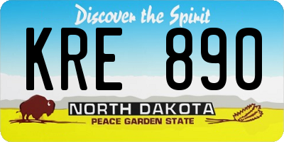 ND license plate KRE890