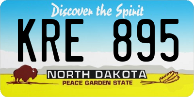 ND license plate KRE895