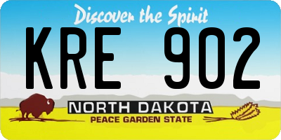ND license plate KRE902