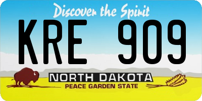 ND license plate KRE909
