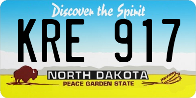 ND license plate KRE917