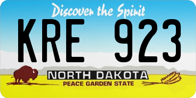 ND license plate KRE923