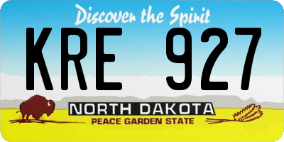 ND license plate KRE927