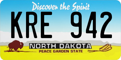 ND license plate KRE942