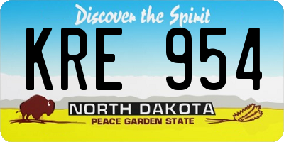 ND license plate KRE954