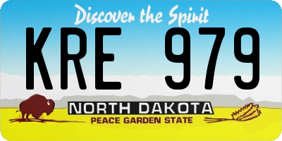 ND license plate KRE979