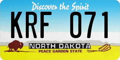 ND license plate KRF071