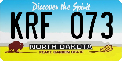 ND license plate KRF073