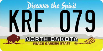 ND license plate KRF079