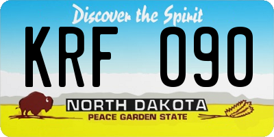 ND license plate KRF090