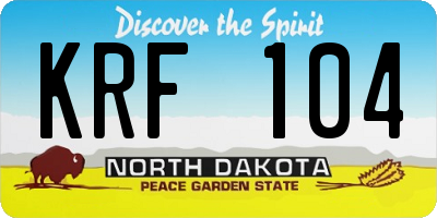 ND license plate KRF104