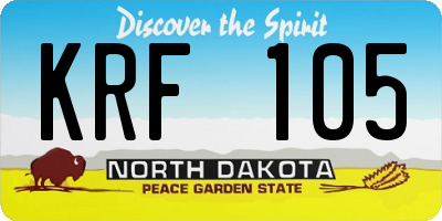 ND license plate KRF105