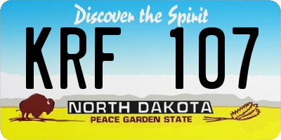 ND license plate KRF107
