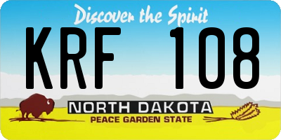 ND license plate KRF108