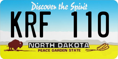 ND license plate KRF110
