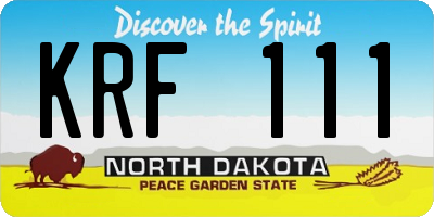 ND license plate KRF111