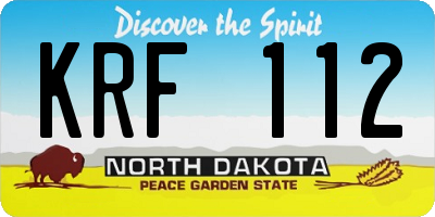 ND license plate KRF112